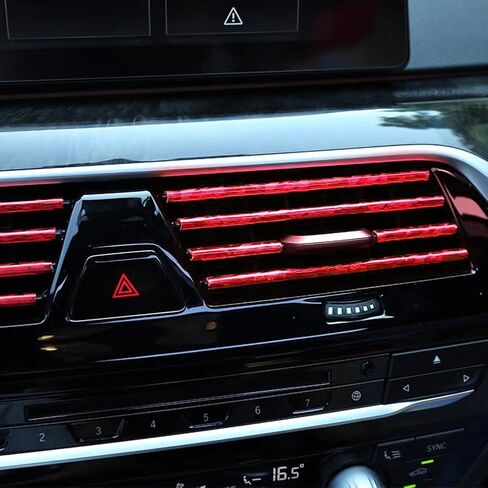 مجموعة إكسسوارات السيارة 27 قطعة، شريط تزيين السيارة، شرائط تزيين فتحة السيارة، شرائط الحشو، مع كاشطات تزيين كأس السيارة وإكسسوارات السيارة الداخلية (أحمر) in Kuwait