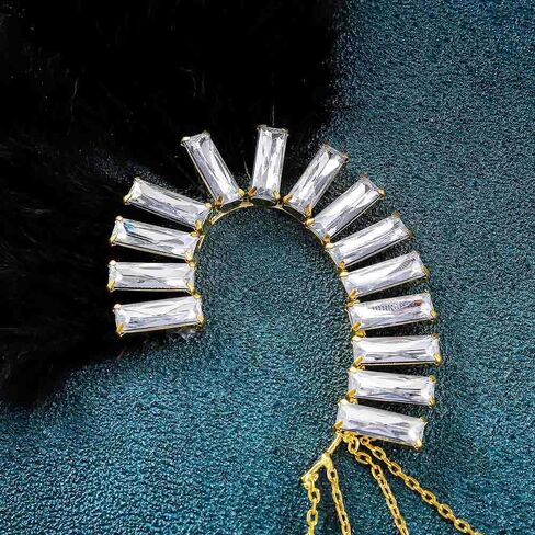 Feather Ear Cuff Earrings Wrap Sparkly Non Piercing Plume Fairy Earings American Indian Style Elf Ear Cuff Cip for Unisex Cosplay Costume Dress Accessories in Saudi Arabia