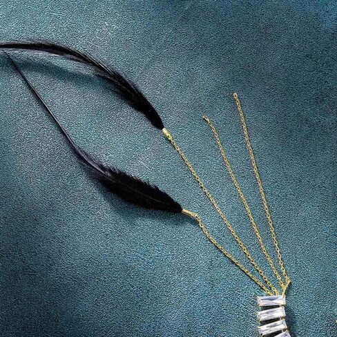 Feather Ear Cuff Earrings Wrap Sparkly Non Piercing Plume Fairy Earings American Indian Style Elf Ear Cuff Cip for Unisex Cosplay Costume Dress Accessories in Saudi Arabia