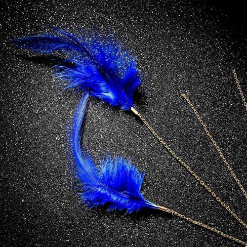 Feather Ear Cuff Earrings Wrap Sparkly Non Piercing Plume Fairy Earings American Indian Style Elf Ear Cuff Cip for Unisex Cosplay Costume Dress Accessories in Saudi Arabia