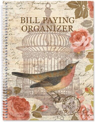 كتاب منظم دفع الفواتير من نيون برايتس - كتاب حساب شخصي، 9 بوصة × 12 بوصة، غلاف حلزوني، 14 جيبًا، 32 ملصقًا، تتبع الفواتير in Kuwait