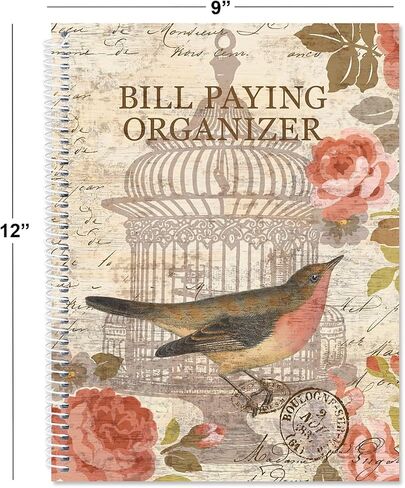 كتاب منظم دفع الفواتير من نيون برايتس - كتاب حساب شخصي، 9 بوصة × 12 بوصة، غلاف حلزوني، 14 جيبًا، 32 ملصقًا، تتبع الفواتير in Kuwait