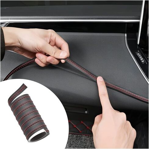 Car Interior Trim Strips, 2M Flexible Automobile Interior Trim DIY Decorative Strip, Scratchproof Protect Molding Line, Car Decoration Accessories for Door Panel Gap Instrument Panel (Black) in Saudi Arabia