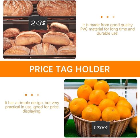 8pcs Tag Label Holders for Storage Bins Wire Shelf Label Clip Retail Pricing Container Cards Stand Magnetic Mini Chalk Boards Display Rack to Rotate Sign PVC Steel Wire in Saudi Arabia