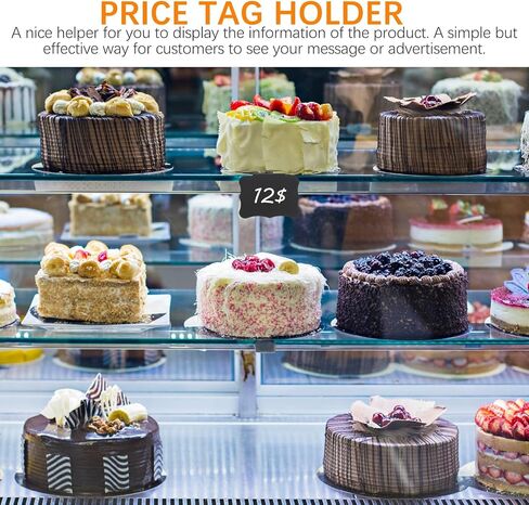 8pcs Tag Label Holders for Storage Bins Wire Shelf Label Clip Retail Pricing Container Cards Stand Magnetic Mini Chalk Boards Display Rack to Rotate Sign PVC Steel Wire in Saudi Arabia