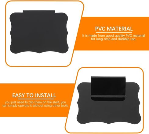 8pcs Tag Label Holders for Storage Bins Wire Shelf Label Clip Retail Pricing Container Cards Stand Magnetic Mini Chalk Boards Display Rack to Rotate Sign PVC Steel Wire in Saudi Arabia