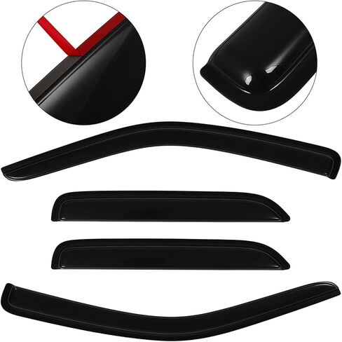 4 قطع أصلية من ظلال النوافذ، مجموعة واقيات المطر المثبتة بشريط خارجي، أقنعة نافذة جانبية لطيفة متوافقة مع 01-12 Escape 08-11 Tribute 05-11 Mariner 94059 in Kuwait