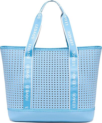 LEDAOU Multipurpose Beach Tote Bag, Women's Pool Bag with Inner Pocket, Personalized Gift, Travel Beach Essential in Saudi Arabia
