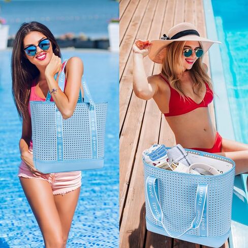 LEDAOU Multipurpose Beach Tote Bag, Women's Pool Bag with Inner Pocket, Personalized Gift, Travel Beach Essential in Saudi Arabia