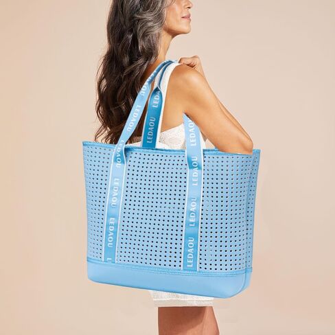 LEDAOU Multipurpose Beach Tote Bag, Women's Pool Bag with Inner Pocket, Personalized Gift, Travel Beach Essential in Saudi Arabia