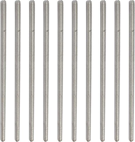 Fully Threaded Rod 304 Stainless Steel Rod Bar Studs, [for Clamps and U-Bolts] - M4 x 120mm Male Threaded/Silver/10Pack in Saudi Arabia