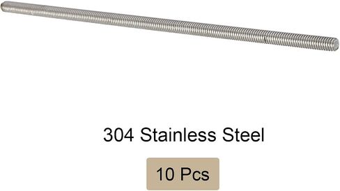 Fully Threaded Rod 304 Stainless Steel Rod Bar Studs, [for Clamps and U-Bolts] - M4 x 120mm Male Threaded/Silver/10Pack in Saudi Arabia