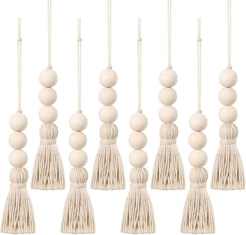 LIOOBO String Tassels Ornaments Beads Garland Pendant Retro Cotton Tassel Home Decorations 8 Pieces in Kuwait