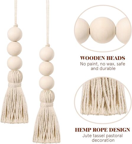 LIOOBO String Tassels Ornaments Beads Garland Pendant Retro Cotton Tassel Home Decorations 8 Pieces in Kuwait