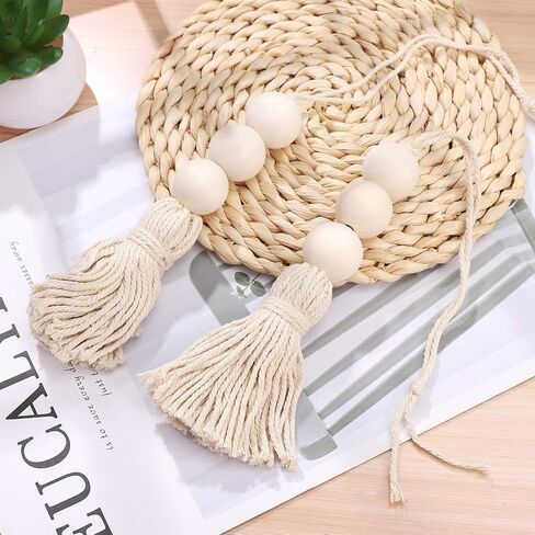 LIOOBO String Tassels Ornaments Beads Garland Pendant Retro Cotton Tassel Home Decorations 8 Pieces in Kuwait
