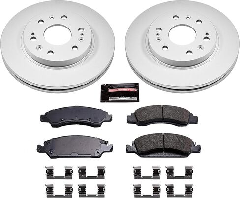 Power Stop CRK2069 Front Ceramic Brake Pads and Coated Brake Rotors Kit For Escalade XTS Chevy Avalance Express Silverado 1500 Suburban Tahoe GMC Sierra 1500 Yukon XL 1500 Yukon Denali in Saudi Arabia