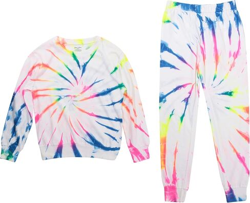 Just Love Girls Tie Dye Crew Neck Sweatshirt and Jogger Pants Set in Kuwait