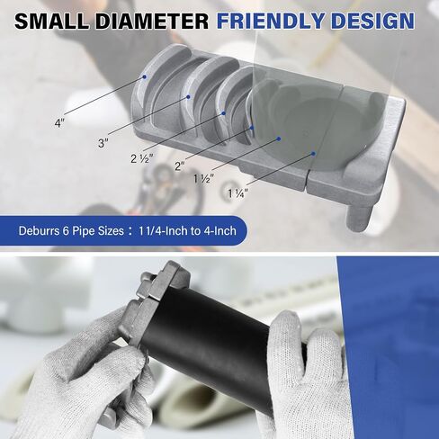 Deburring Tool for Plastic Pipe, Professional PVC Pipe Reamer Deburrs Six Pipe Sizes: 1 1/4-Inch - 4-Inch, Effective Pipe Reamer Deburring Tool for PVC Pipe Reamer w/Sharp Blade, PVC Chamfer Tool in Saudi Arabia