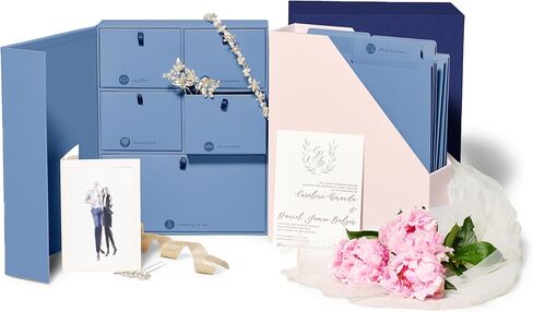 Savor | Deluxe Personalized Wedding Keepsake Box | Custom  Fabric Bound Acid-Free Keepsake and Memory Organizer with Labels for Wedding Day, Bridal Shower, Anniversary and Engagement Gifting in Kuwait