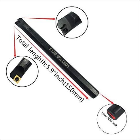 S08K/S10K/ S12M-STFCR11 Boring Bars 91° Internal Turning Holder 3pcs with 3pcs TCMT21.51 Carbide Inserts for Machining Steel Parts and Stainless Steel in Saudi Arabia