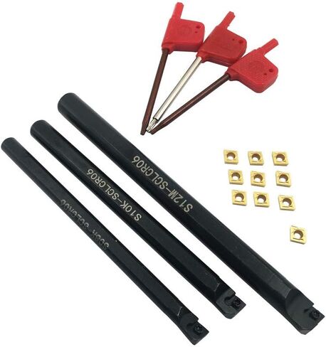S08K/S10K/ S12M-STFCR11 Boring Bars 91° Internal Turning Holder 3pcs with 3pcs TCMT21.51 Carbide Inserts for Machining Steel Parts and Stainless Steel in Saudi Arabia
