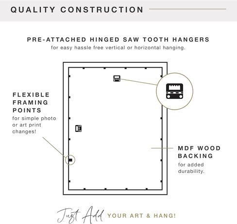 MCS Foundation 20x28 Poster Frame Traditional Black, Vertical & Horizontal Wall Hanging Large Picture Frame for Photos, Posters & Art Prints (2-Pack) in Saudi Arabia