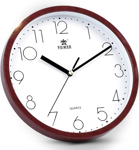 LAIGOO 10 Inch Modern Wall Clock Decorative Non-Ticking - Silent Quartz Movement Battery Operated Analog Clock Round for Bedroom, Home, School, Office(Gold) in Saudi Arabia