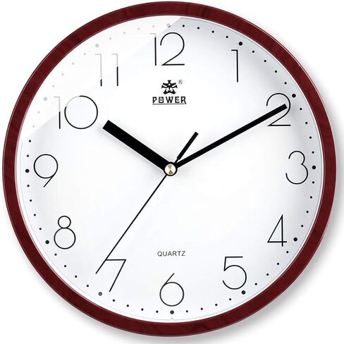 LAIGOO 10 Inch Modern Wall Clock Decorative Non-Ticking - Silent Quartz Movement Battery Operated Analog Clock Round for Bedroom, Home, School, Office(Gold) in Saudi Arabia