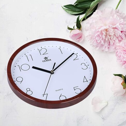 LAIGOO 10 Inch Modern Wall Clock Decorative Non-Ticking - Silent Quartz Movement Battery Operated Analog Clock Round for Bedroom, Home, School, Office(Gold) in Saudi Arabia
