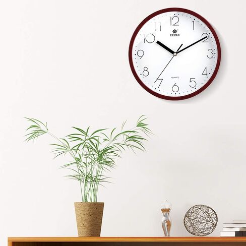 LAIGOO 10 Inch Modern Wall Clock Decorative Non-Ticking - Silent Quartz Movement Battery Operated Analog Clock Round for Bedroom, Home, School, Office(Gold) in Saudi Arabia