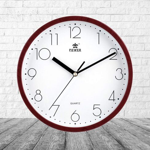 LAIGOO 10 Inch Modern Wall Clock Decorative Non-Ticking - Silent Quartz Movement Battery Operated Analog Clock Round for Bedroom, Home, School, Office(Gold) in Saudi Arabia