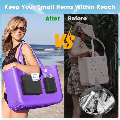 OUTXE 2 حزمة سيليكون حقيبة بوج المنظم إدراج، 2 حزمة كوب حقيبة بوج وحامل الهاتف، مرفق حامل كوب كبير ل40 أوقية ستانلي متوافق مع جميع حقيبة بوج in Kuwait