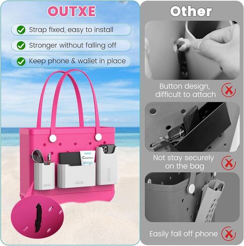 مجموعة إكسسوارات حقيبة بوج من السيليكون من OUTXE، حامل للهاتف الخلوي وحقيبة بوج ونظارات شمسية ومحفظة، وكوب حقيبة بوج وحامل هاتف متوافق مع جميع حقائب بوج in Kuwait