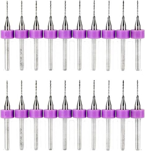 Micro Drill Bit -10pcs 1.1mm PCB Drill Bits with 1/8 Inch Shank Tungsten Carbide Rotary Tool for Printing Circuit Board/Stone/CNC Engraving in Saudi Arabia