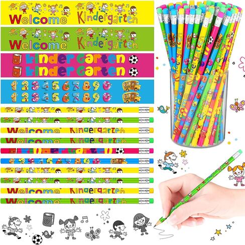 Teling 120 Pcs Kindergarten Pencils Fun Pencils for Kids Kindergarten Teachers Toddler Pencils for Beginners Classrooms Reward Birthday Party Kids Gifts School Office Sketching and Learning Activities in Saudi Arabia