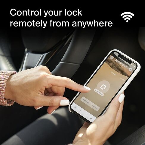 قفل المستوى + اتصال Wi-Fi Smart Lock بالإضافة إلى مفاتيح Apple Home - التحكم عن بعد من أي مكان - يتضمن بطاقات المفاتيح - يعمل مع iOS، Android، Apple HomeKit، Amazon Alexa، Google Home (Satin Nickel) in Kuwait