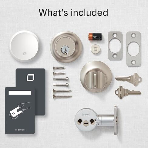 Level Lock+ Connect Wi-Fi Smart Lock Plus Apple Home Keys - Remotely Control from Anywhere - Includes Key Cards - Works with iOS, Android, Apple HomeKit, Amazon Alexa, Google Home (Satin Nickel) in Saudi Arabia