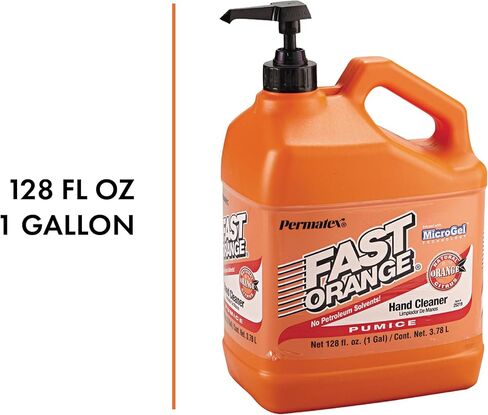 منظفات اليدين لوشن الخفاف البرتقالي السريع من بيرماتكس 25219، الحمضيات، زجاجة مع مضخة، 1 جالون، 128 أونصة سائلة (عبوة من قطعة واحدة) in Kuwait