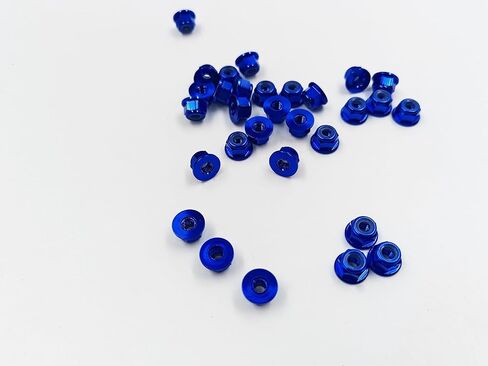 M3 30pcs Nylon Insert Flanged Lock Nuts Aluminum Alloy Self-Locking Nuts for RC Airplane FPV Quadcopter Drone Motor Prop Adapter FPV Parts (Blue, M3) in Saudi Arabia