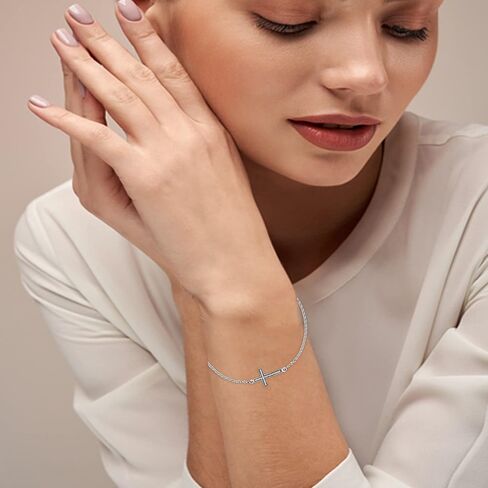 Charmsy 925 Sterling Silver Bracelets for Women | Adjustable Italian Link Chain Bracelet Jewelry in Kuwait
