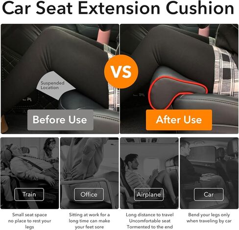 Seat Extension Leg Braces,Seat Extension Leg Braces,Office Chair Cushion,Comfortable Eeat Cushion (Black) in Kuwait