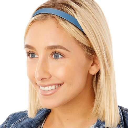 Hipsy Blades 5-pack Adjustable & Flexible No Slip Solid Basic Headbands Women's Fashion Sports 5/8" Head Bands for Women Girls & Teens (Medium Grey/Mauve/Sage/Dusty Blue/Taupe 5pk) in Saudi Arabia