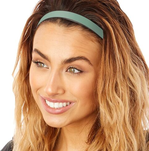 Hipsy Blades 5-pack Adjustable & Flexible No Slip Solid Basic Headbands Women's Fashion Sports 5/8" Head Bands for Women Girls & Teens (Medium Grey/Mauve/Sage/Dusty Blue/Taupe 5pk) in Saudi Arabia