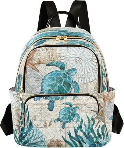 senya Vintage Ocean Sea Turtle Women Backpack Purse Travel Daypack Shoulder Bag in Saudi Arabia