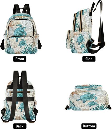 senya Vintage Ocean Sea Turtle Women Backpack Purse Travel Daypack Shoulder Bag in Saudi Arabia