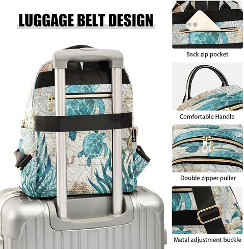 senya Vintage Ocean Sea Turtle Women Backpack Purse Travel Daypack Shoulder Bag in Saudi Arabia