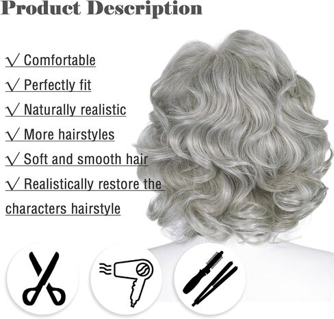 مجموعة شعر مستعار سانتا لحية وشعر مستعار رمادي من LABEAUTÉ Max Beauty Santa - شعر مستعار سانتا كلوز، حزمة شعر ولحية رمادية كلاسيكية لحفلات عيد الميلاد in Saudi Arabia