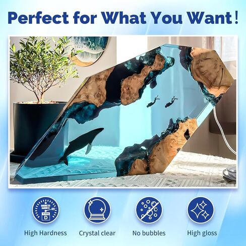 JANCHUN 1 Gallon Crystal Clear Epoxy Resin Kit,No Bubble High Gloss Casting and Coating for Art Resin, Jewelry Making, River Table Tops, DIY,Tumblers, Molds, Art Painting in Saudi Arabia