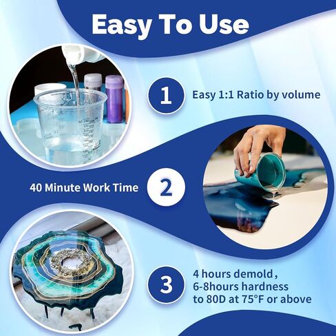 JANCHUN 1 Gallon Crystal Clear Epoxy Resin Kit,No Bubble High Gloss Casting and Coating for Art Resin, Jewelry Making, River Table Tops, DIY,Tumblers, Molds, Art Painting in Saudi Arabia