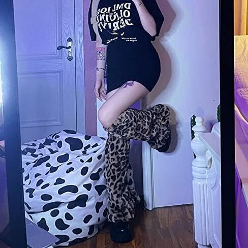 فو الفراء غامض تدفئة الساق للنساء Kawaii القوطي Y2K فروي Harajuku Gyaru اكسسوارات للفتيات الفخذ عالية in Saudi Arabia